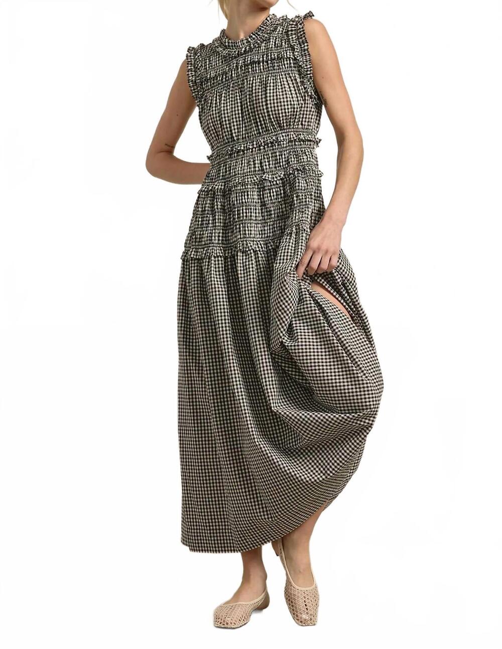 NEW RAISONNEL gingham dress in black & white